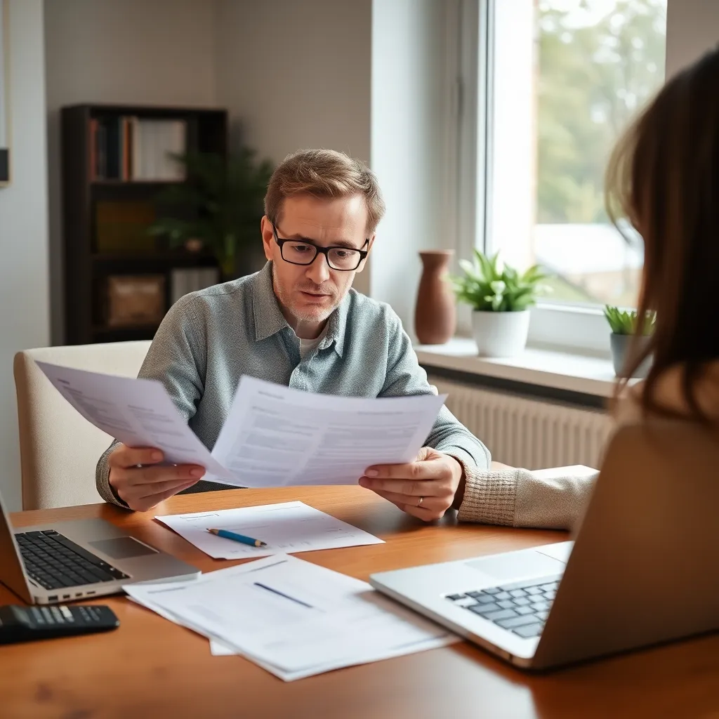 Persoon die bespaartips op tablet bekijkt